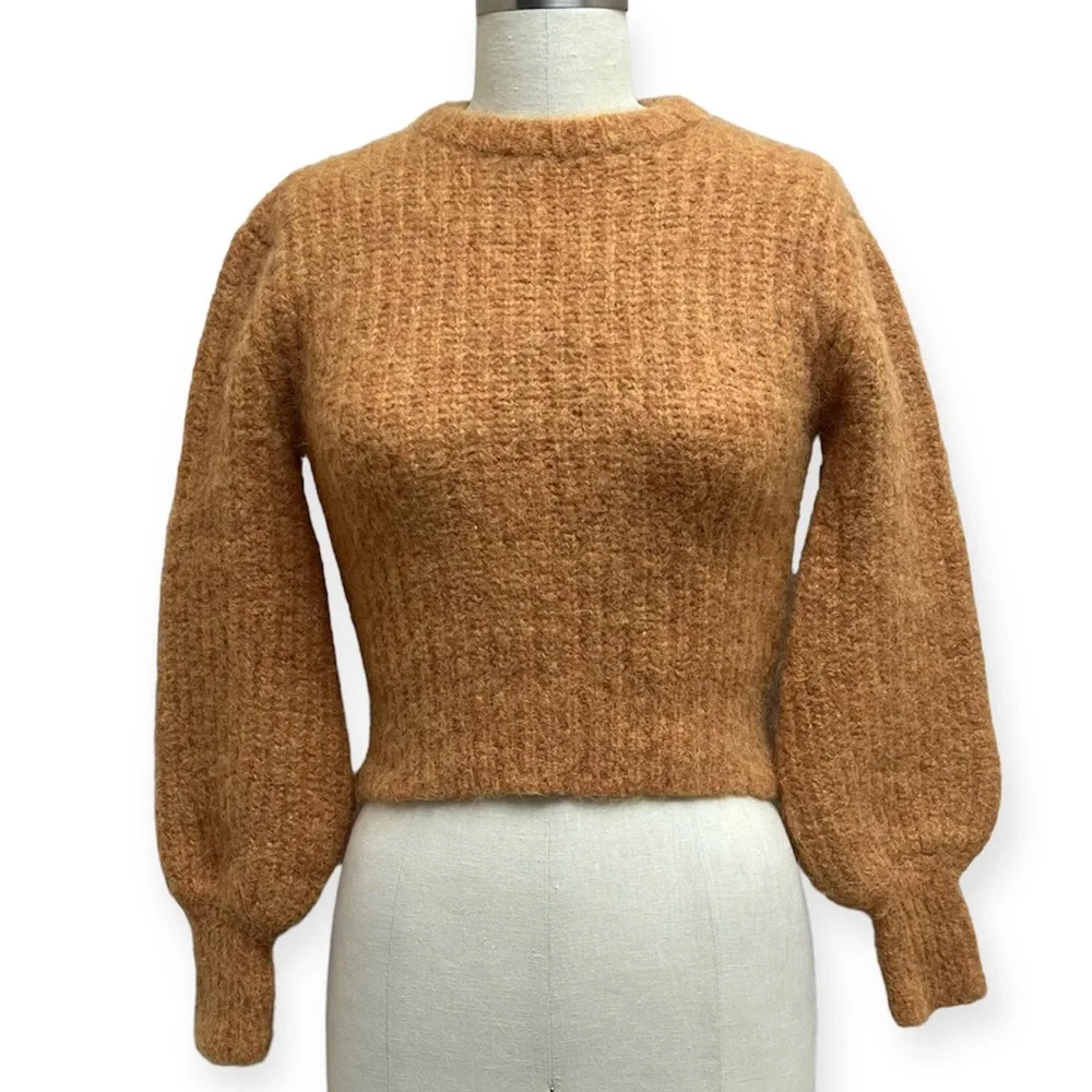 Reformation Tatum Alpaca Wool-blend Mustard Sweater - Picture 3 of 8